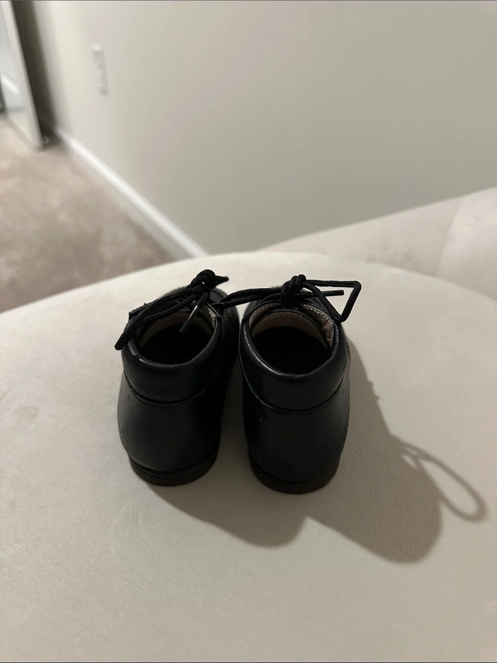 Classic Black Kids Lace-Up Dress Shoes